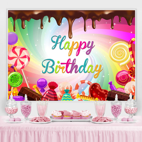 Couleur Bonbons Monde Chocolats Joyeux Anniversaire Toile de Fond