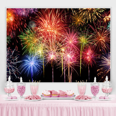 Toile de fond d'anniversaire Firewokes colorée et noire pour la fête