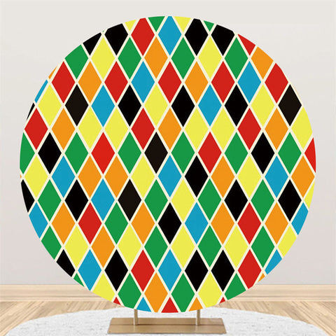 Toile de fond de cercle de joyeux anniversaire de thème de diamant coloré