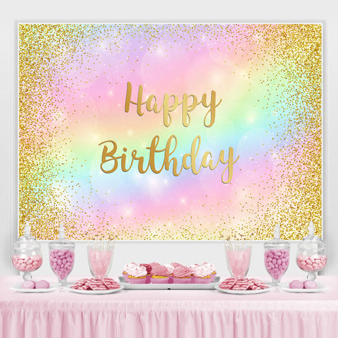 Toile de fond joyeux anniversaire paillettes dorées colorées pour fille