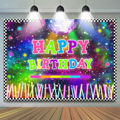 Toile de fond colorée de fête d'anniversaire de lumière et d'étoile Bokeh