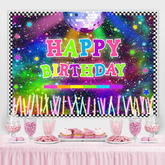 Toile de fond colorée de fête d'anniversaire de lumière et d'étoile Bokeh