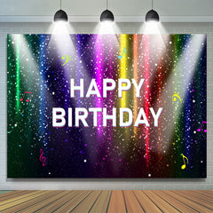 Toile de fond joyeux anniversaire Bokeh paillettes colorées