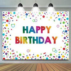 Cercle coloré et toile de fond de fête joyeux anniversaire