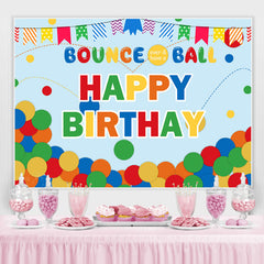 Points mignons colorés et drapeaux joyeux anniversaire toile de fond