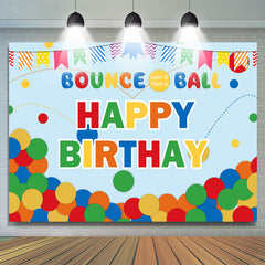 Points mignons colorés et drapeaux joyeux anniversaire toile de fond