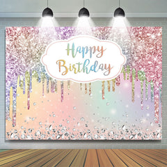 Toile de fond de bokeh de paillettes de diamants colorés pour l'anniversaire