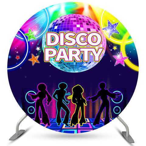 Toile de fond colorée de cercle de fête disco pour la soirée dansante