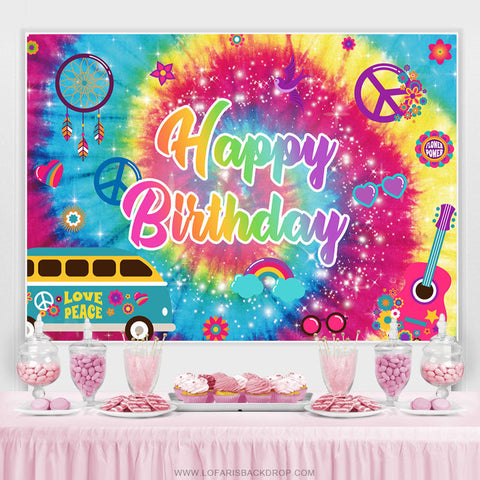 Bannière de fond joyeux anniversaire motif paillettes colorées
