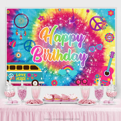 Bannière de fond joyeux anniversaire motif paillettes colorées