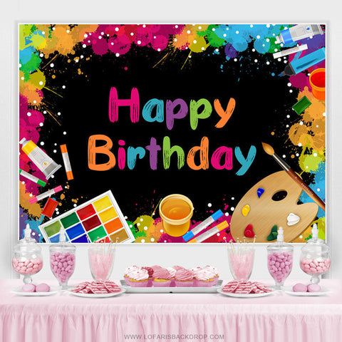 Toile de fond noire de graffiti imprimé coloré pour l'anniversaire