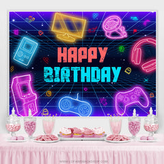Toile de fond colorée de joyeux anniversaire de Scifi Electronics