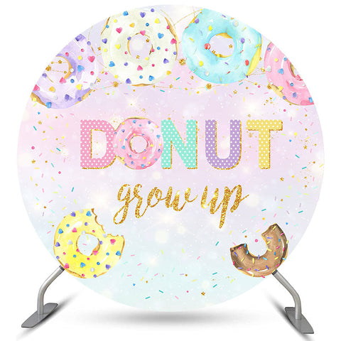 Donut coloré grandir joyeux anniversaire cercle toile de fond