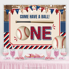 Venez et ayez une balle un joyeux 1er anniversaire toile de fond
