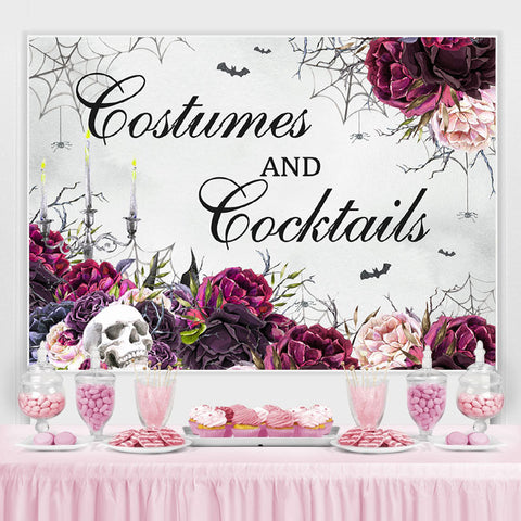 Costumier et Cocktails Squelette Halloween Toile de Fond