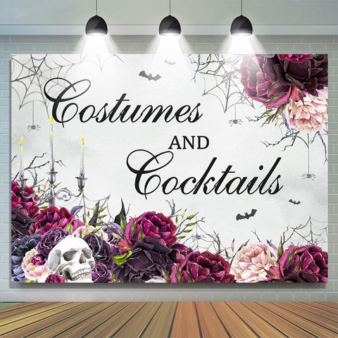 Costumier et Cocktails Squelette Halloween Toile de Fond