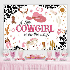 Cowgirl est sur le chemin Sweet Bébé Douche Toile de fond