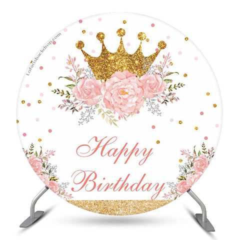 Toile de fond d'anniversaire de rose rose scintillante de couronne pour les filles