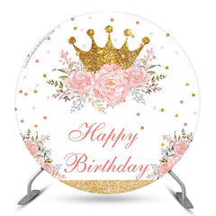 Toile de fond d'anniversaire de rose rose scintillante de couronne pour les filles