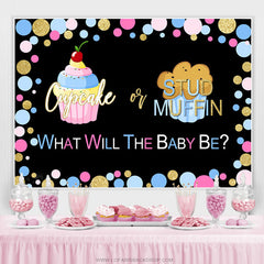 Cupcake Ou Stud Muffin Toile De Fond De Genre Pour douche de bébé
