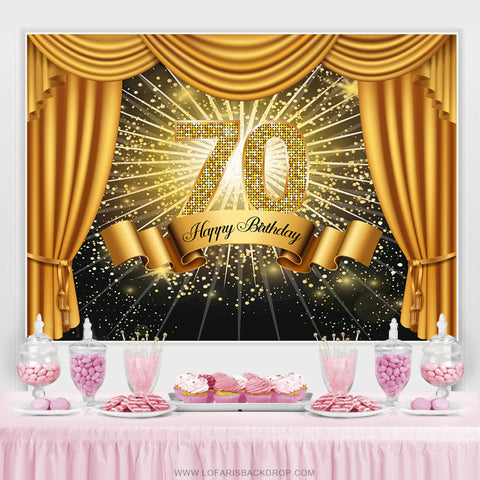 Rideau Glitter 70 Simple Joyeux Anniversaire Toile de Fond