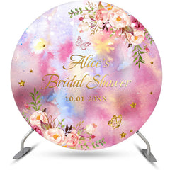 Toile de fond de cercle de papillon de printemps floral personnalisé