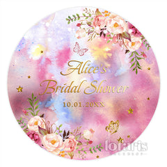 Toile de fond de cercle de papillon de printemps floral personnalisé