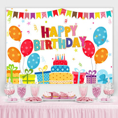 Cadeaux de ballon mignons et charmants Toile de fond de joyeux anniversaire