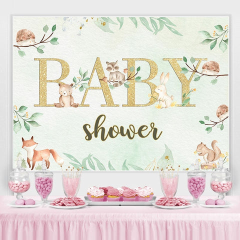 Toile de fond de douche de bébé vert animal mignon pour séance photo