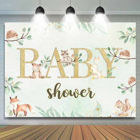 Toile de fond de douche de bébé vert animal mignon pour séance photo