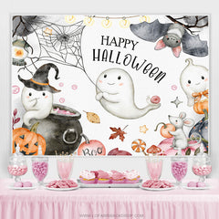 Mignon Boo et chauve-souris Happy Halloween Pumking thème toile de fond
