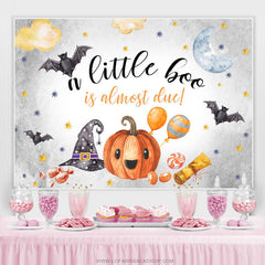 Mignon Boo est presque dû Halloween douche de bébé toile de fond
