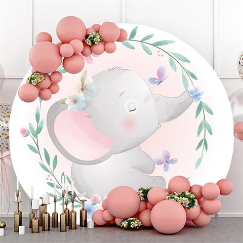 Thème d'éléphant mignon rond, jolie toile de fond pour révéler le sexe