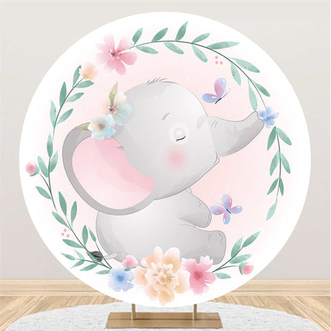 Thème d'éléphant mignon rond, jolie toile de fond pour révéler le sexe