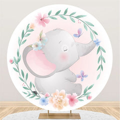 Thème d'éléphant mignon rond, jolie toile de fond pour révéler le sexe