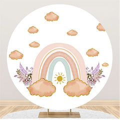 Ciel mignon avec toile de fond ronde simple arc-en-ciel pour l'événement