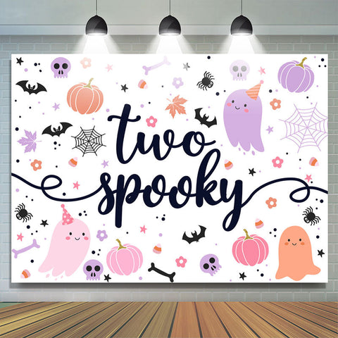 Mignon Spooky Halloween Ghost 2ème Toile de Fond d'anniversaire