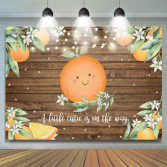 Toile de fond orange en bois rustique Cutie pour baby shower