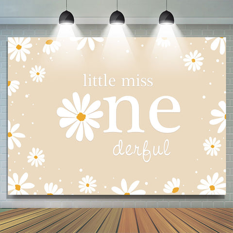 Toile de fond Daisy Floral Little Miss 1er anniversaire