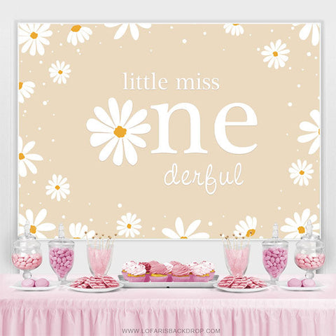 Toile de fond Daisy Floral Little Miss 1er anniversaire