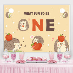 Pissenlit Pomme Hérisson Joyeux 1er Anniversaire Toile de Fond