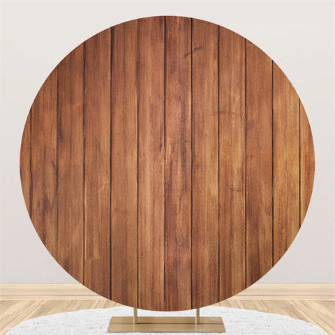 Toile de fond de décoration de fête d'anniversaire en bois rétro marron foncé
