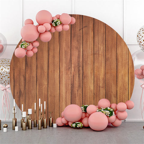 Toile de fond de décoration de fête d'anniversaire en bois rétro marron foncé