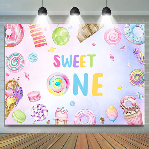 Dessert Ice Cream Girl Sweet One Birthday Toile de fond