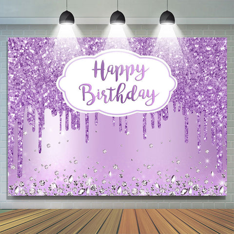 Diamant Violet Bokeh Glitter Joyeux Anniversaire Toile de Fond