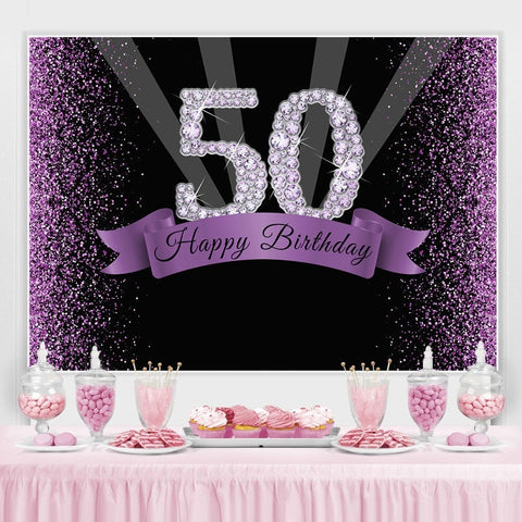 Diamant Violet Glitter Violet Cinquante Anniversaire Backdtops