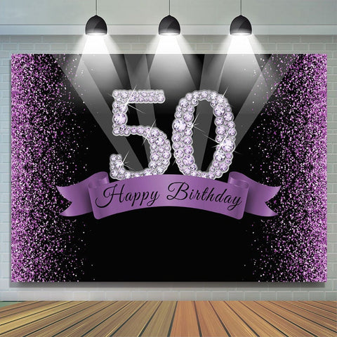 Diamant Violet Glitter Violet Cinquante Anniversaire Backdtops