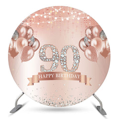 Diamant Rose Or Bokeh Rond 90e Anniversaire Toile de Fond