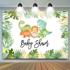Toile de fond de douche de bébé Boho forêt verte dinosaure