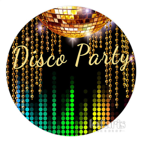 Disco Party Joyeux Anniversaire Cercle Toile de Fond Pour Adultes